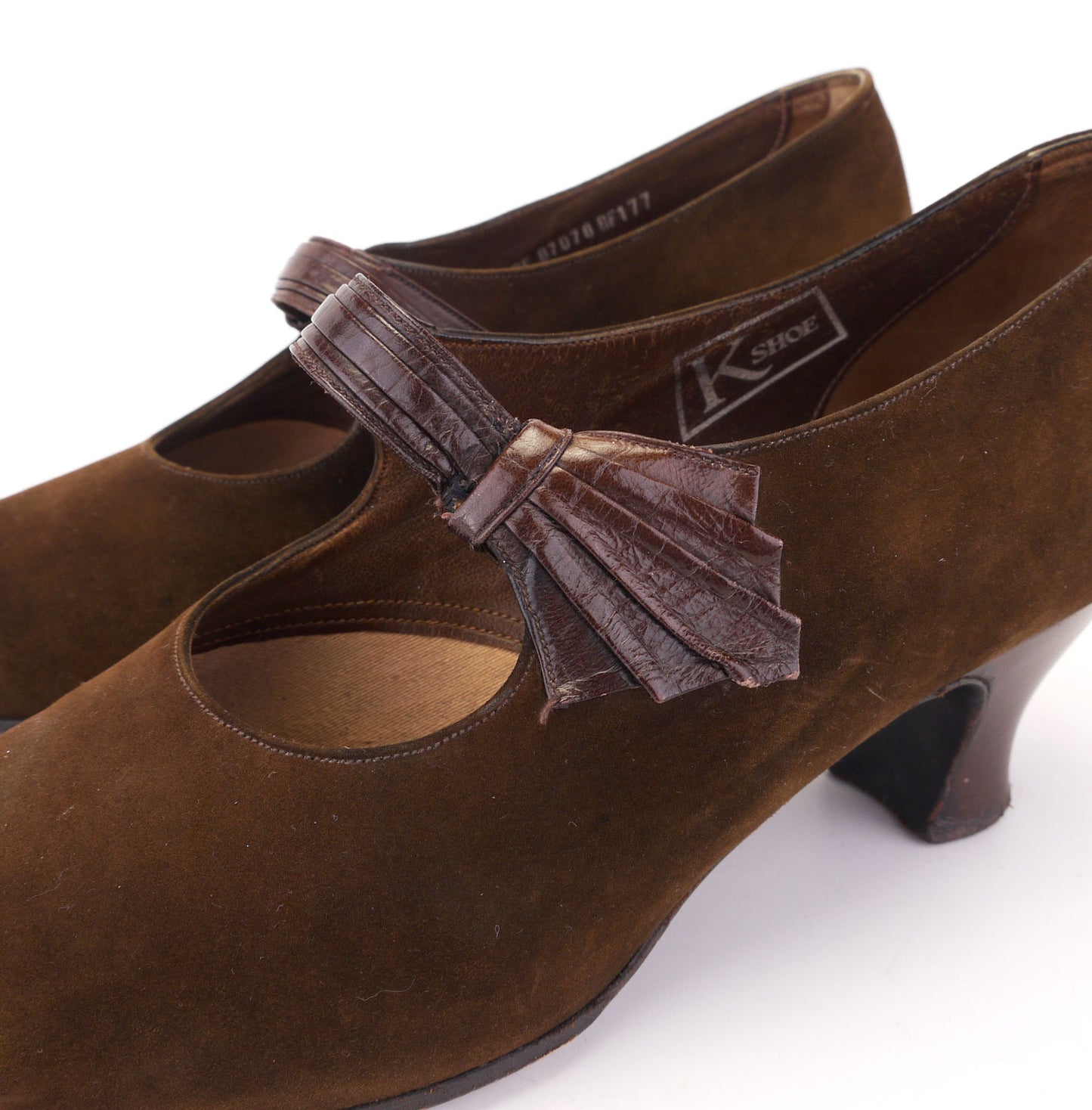 1930s Brown Suede Mary Janes by K Shoes UK 4.5