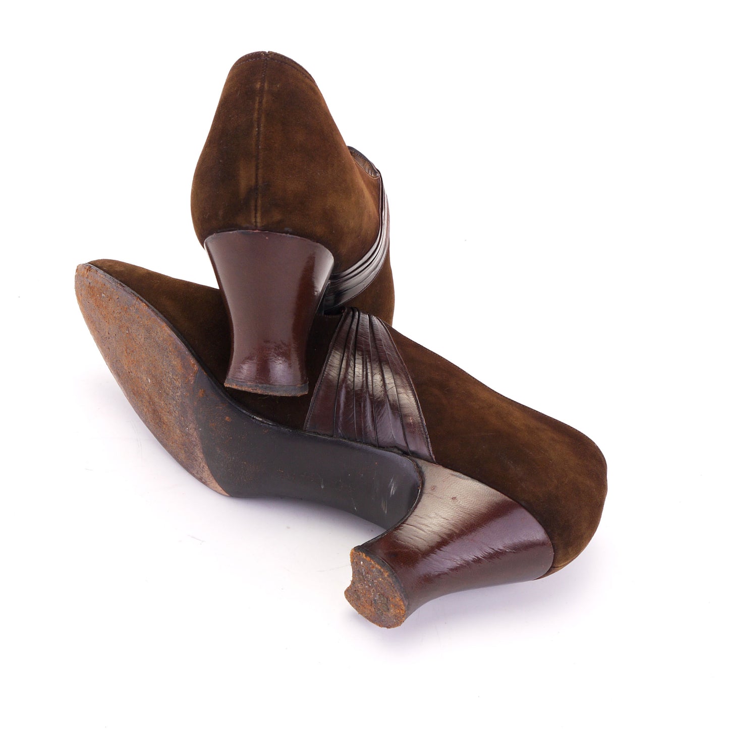 1930s Brown Suede Mary Janes by K Shoes UK 4.5