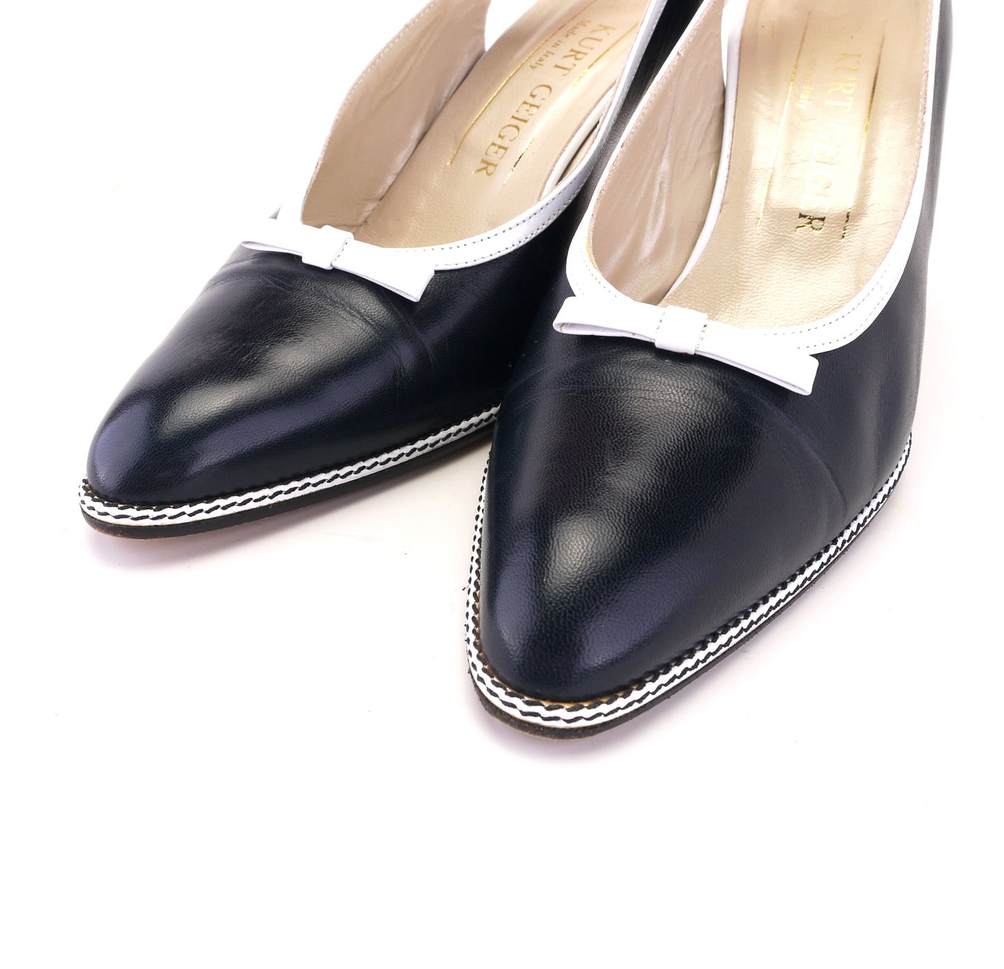 1980s Navy & White Slingback Spectators by Kurt Geiger UK 5.5