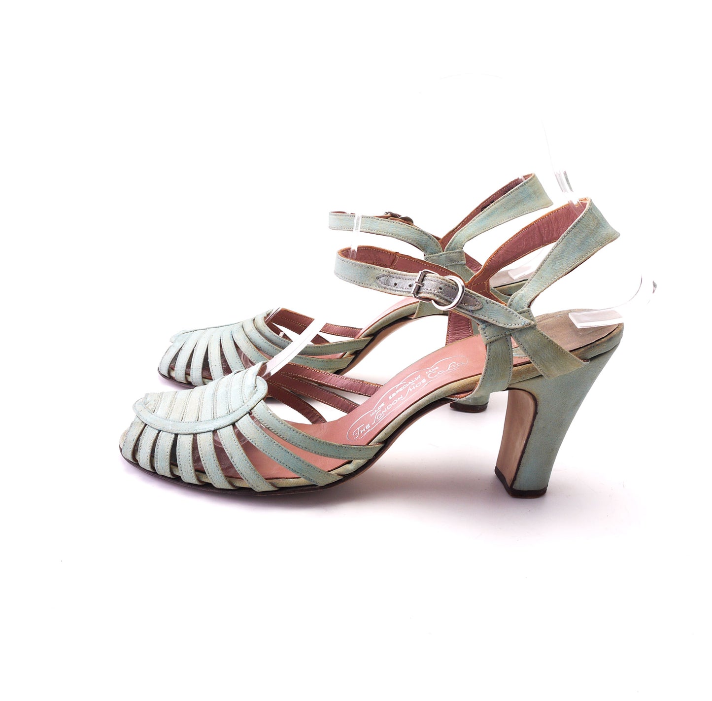30s / 50s London Shoe Co Aqua Sandals UK 5