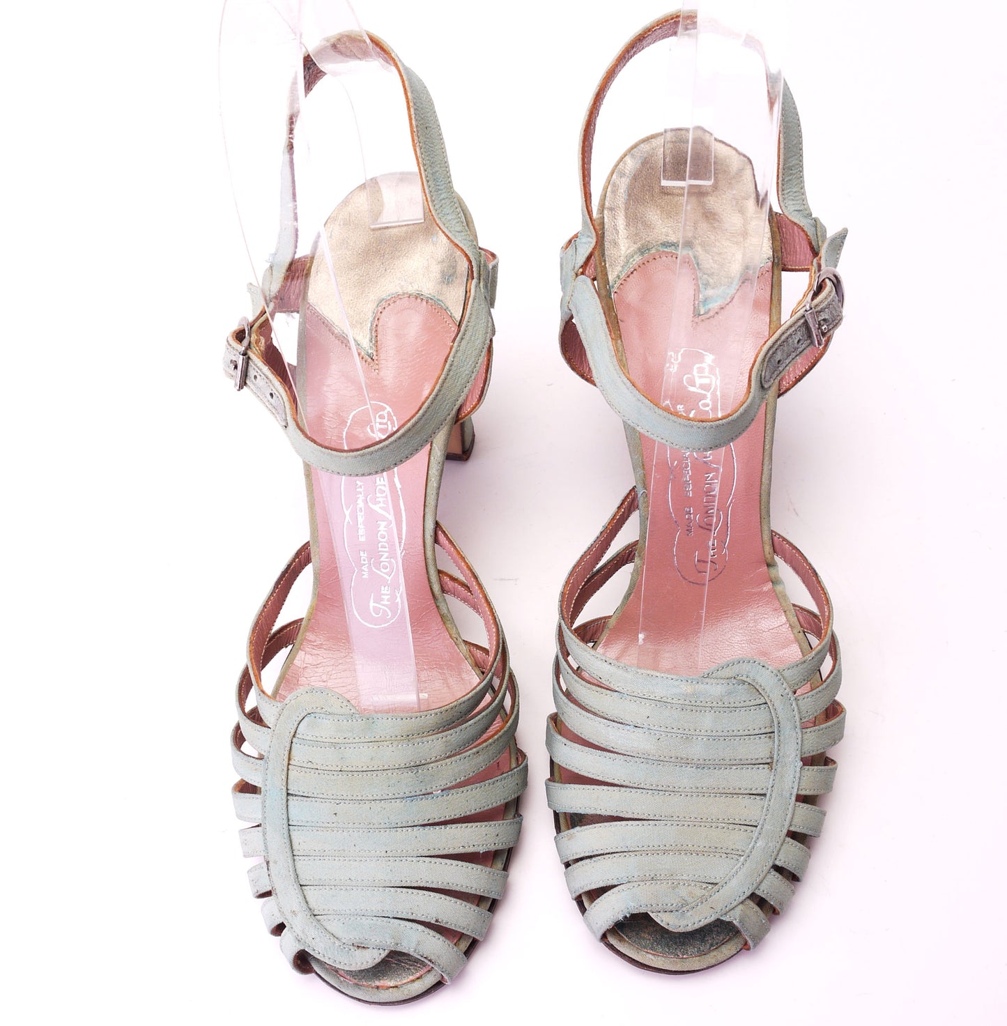 30s / 50s London Shoe Co Aqua Sandals UK 5