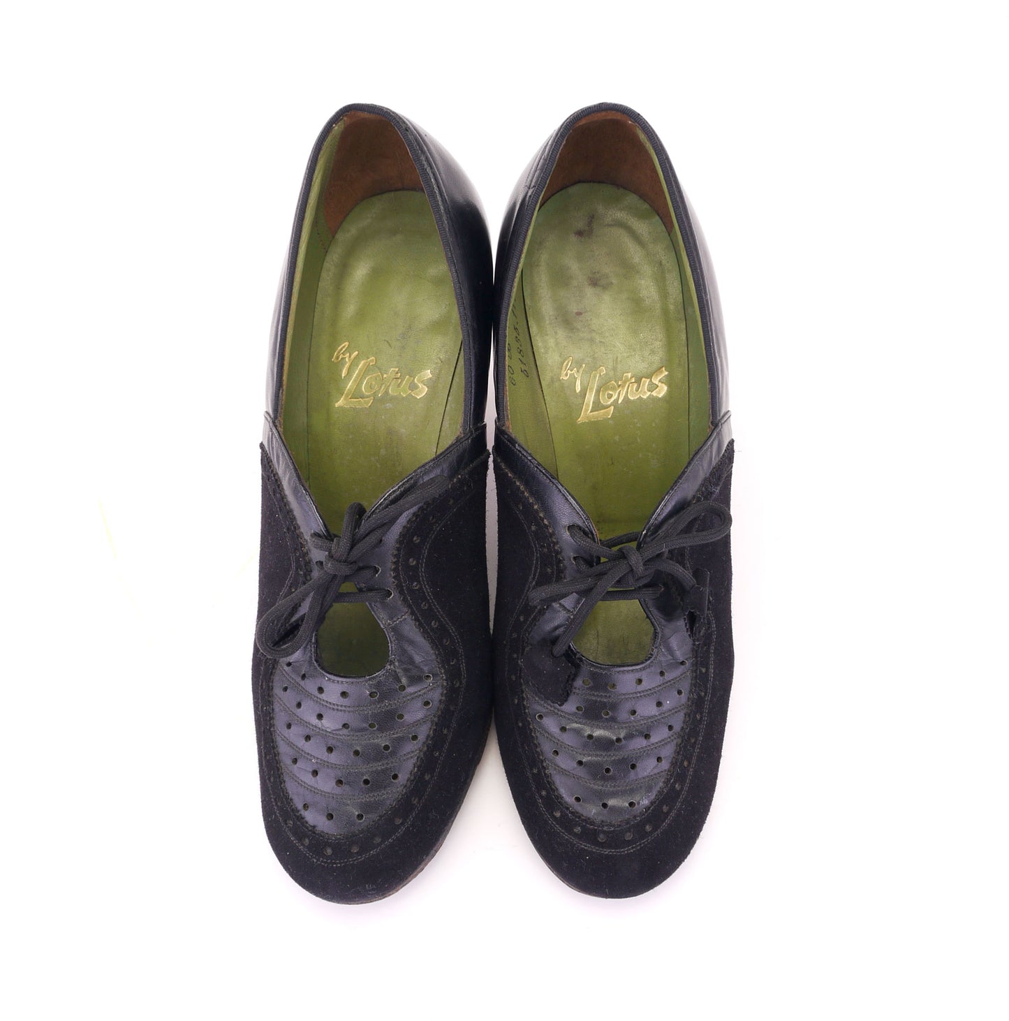 Early 1940s Black Lace Ups By Lotus UK 3.5