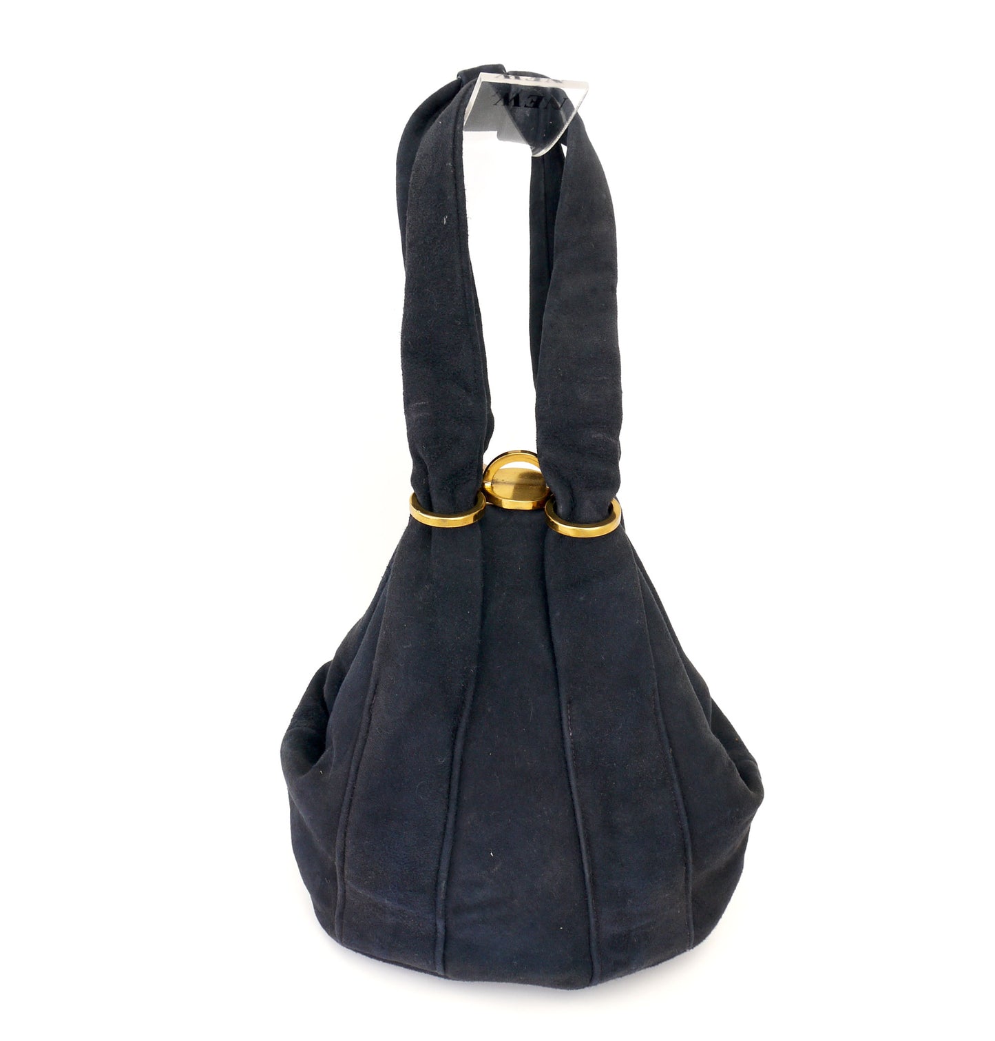 1940s Lotus Navy Suede Slingbacks and Bag UK 8