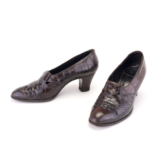 1930s Dark Brown Pumps by Riviera Lugano UK 6