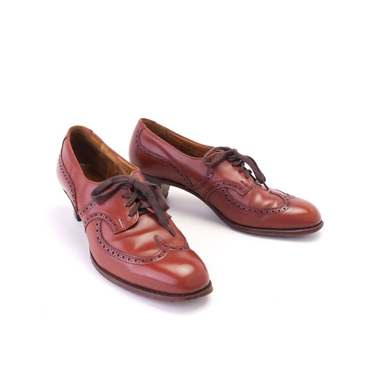 1950s Tan Wingtip Brogues by Manfield UK 5