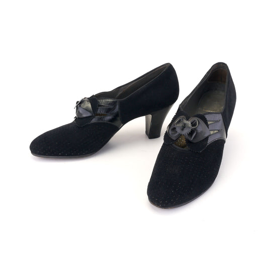 Manfield Black Suede Pumps from 1941 UK 4
