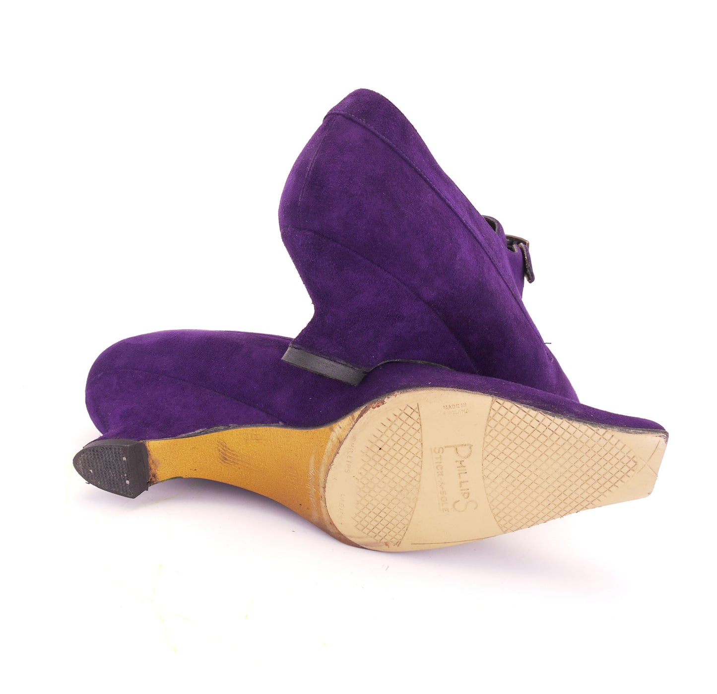 Historical Style Purple Suede Shoes by Michel Perry UK 6.5
