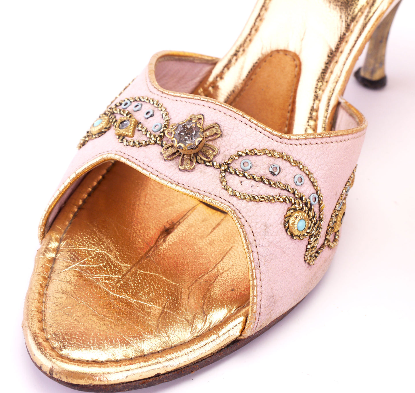 50s or 60s Fancy Poolside Mules by Rayne UK 4