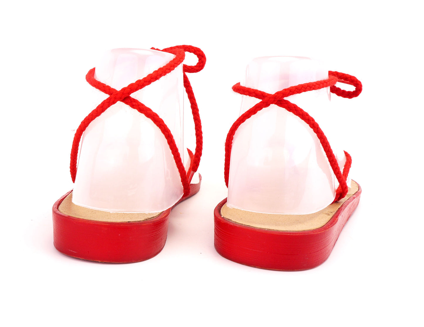 80s Doing 1950s Red String Ties Beach Sandals UK 5