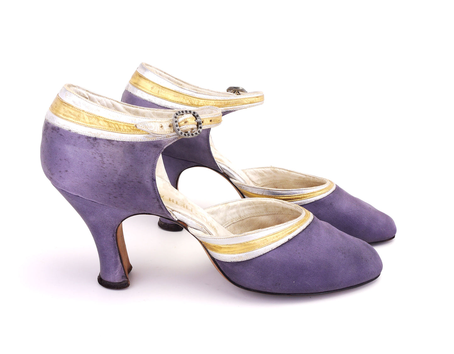 1930s Saks Mauve & Kid Evening Shoes UK 3