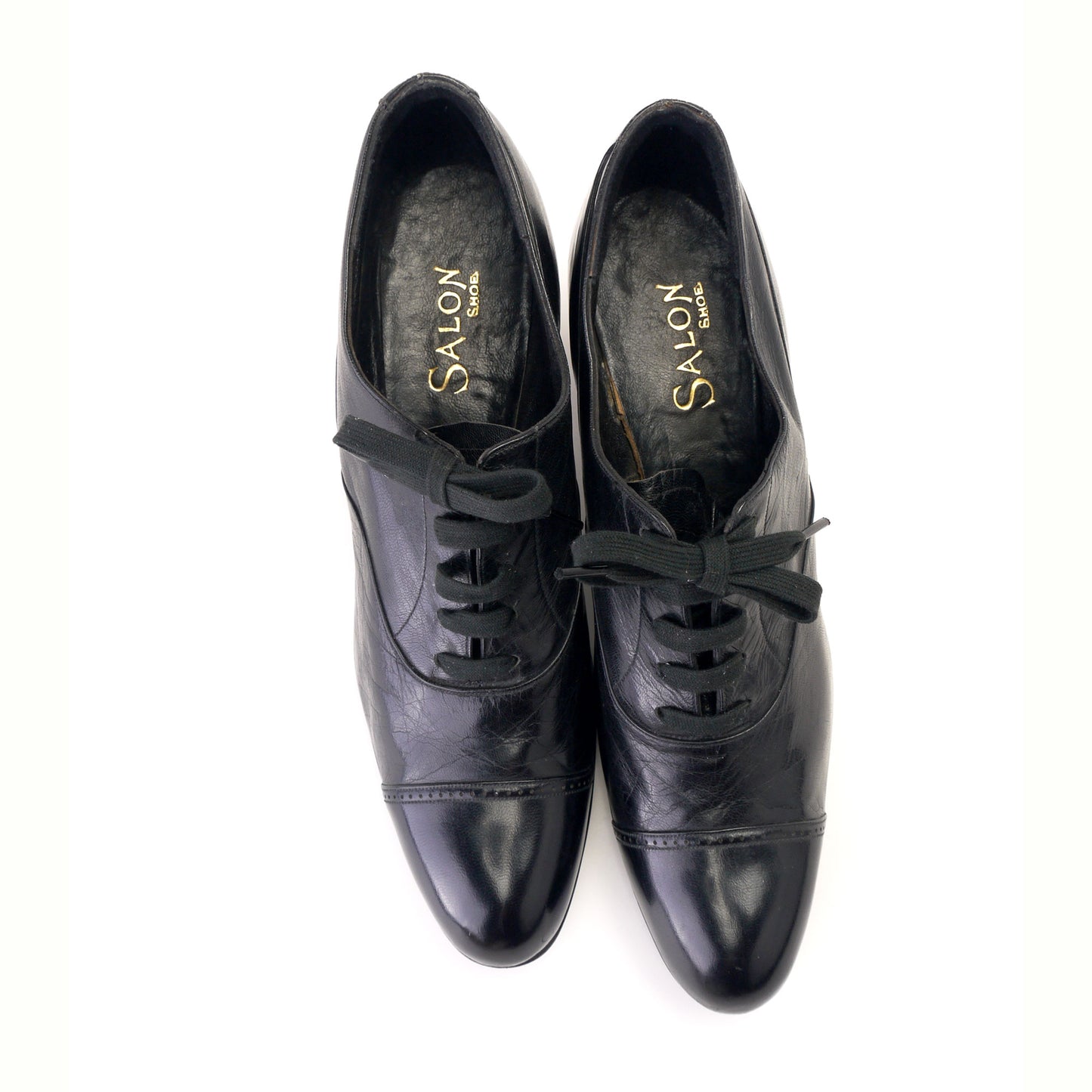 Edwardian Teens 20s Unworn Black Oxfords UK 3.5