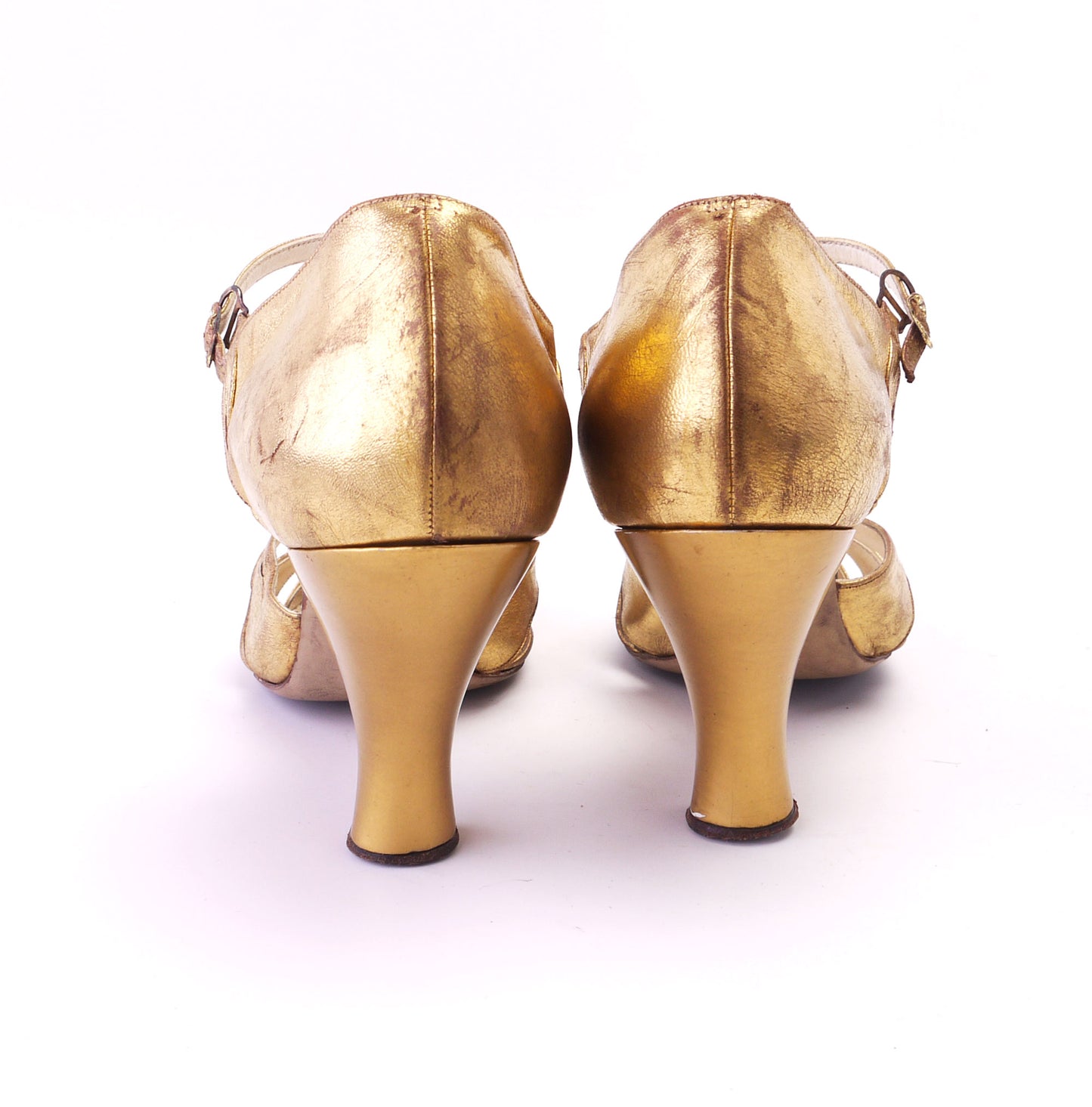 1930s Saxone Gold Dancing Shoes UK 3.5