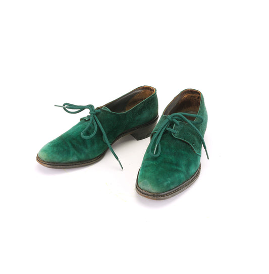 Green Suede Derbies from Selfridges c1930 UK 5