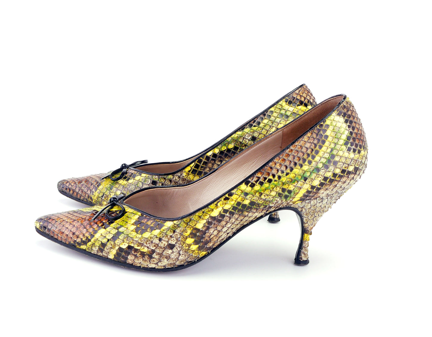 1960s Multicoloured Snake Skin Pumps by Slade UK 4