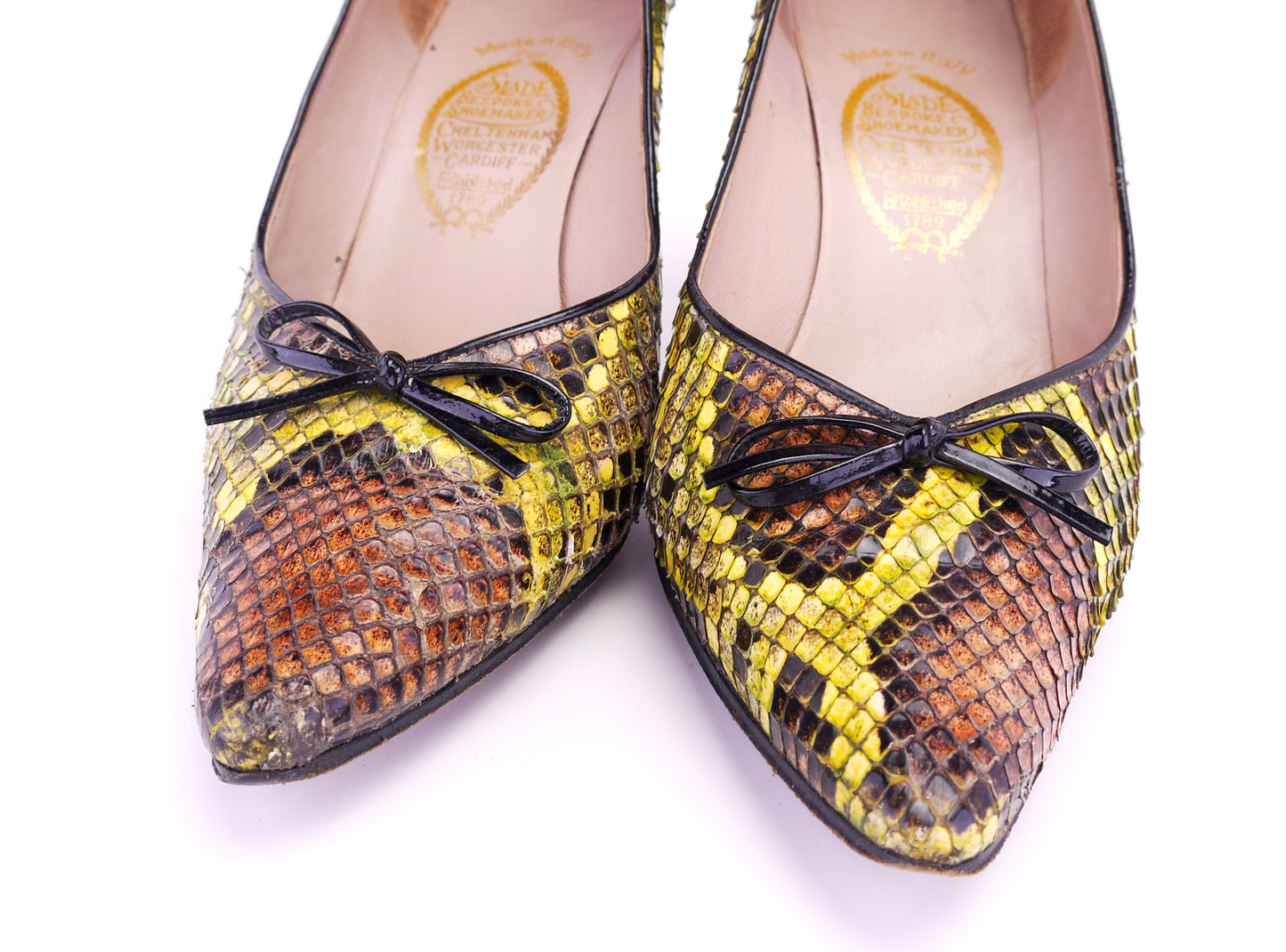 1960s Multicoloured Snake Skin Pumps by Slade UK 4