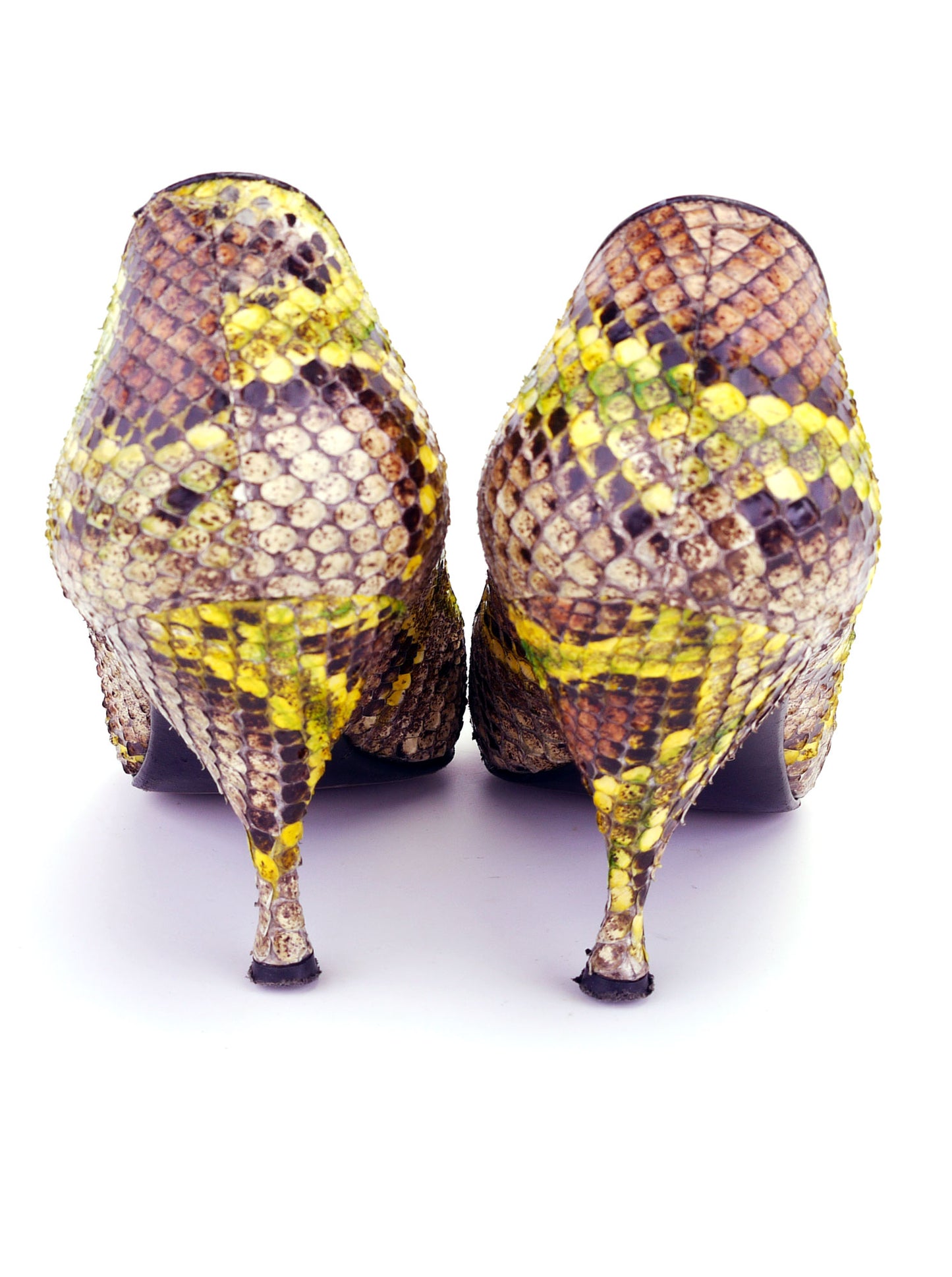 1960s Multicoloured Snake Skin Pumps by Slade UK 4
