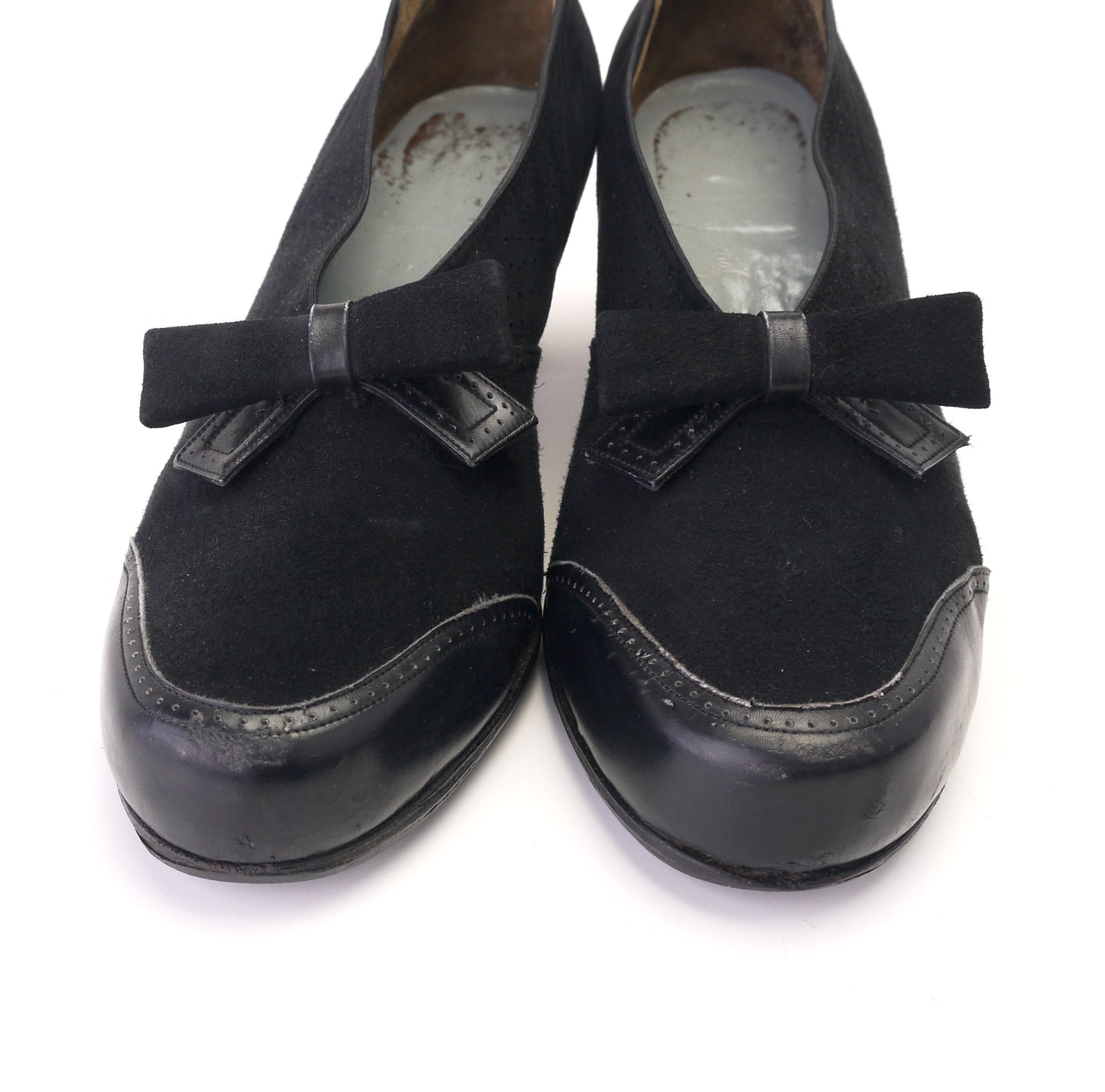 1940s Black Suede Lastex Pumps by Styleez UK 6