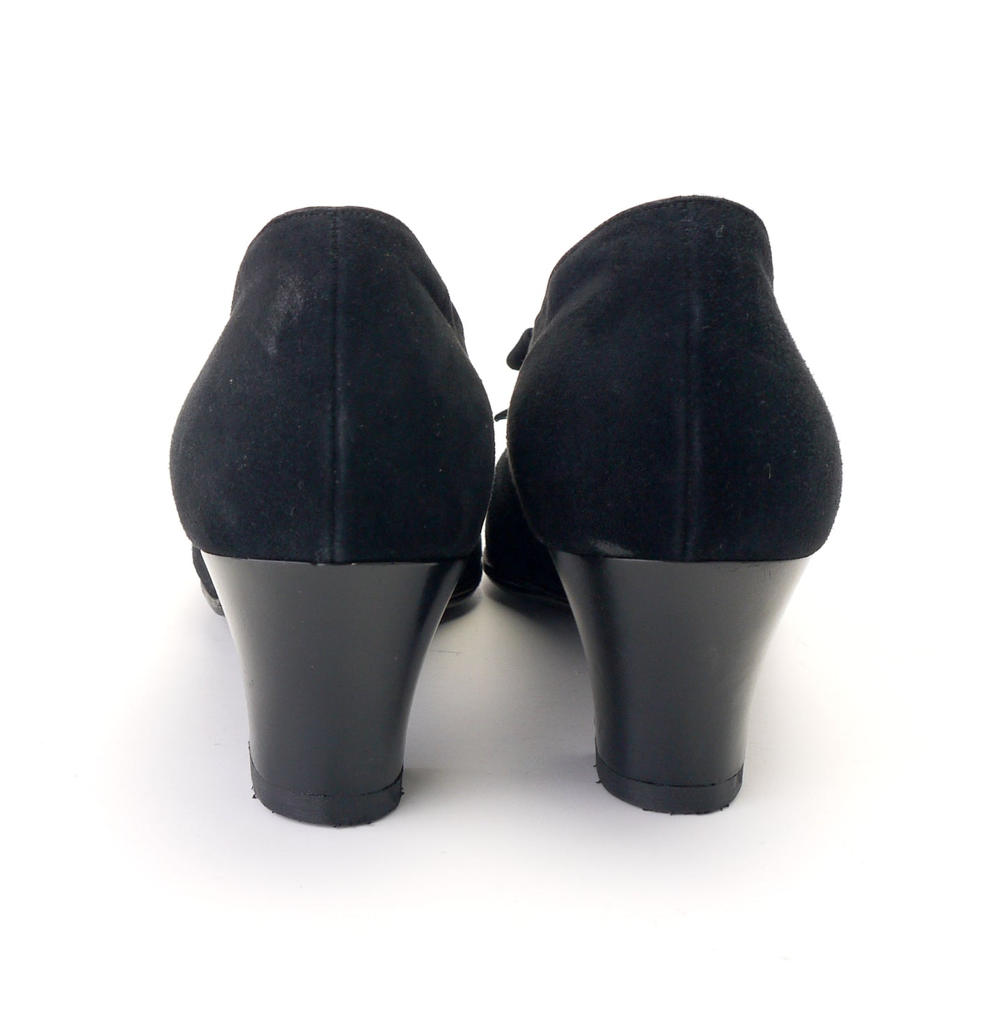 1940s Black Suede Lastex Pumps by Styleez UK 6