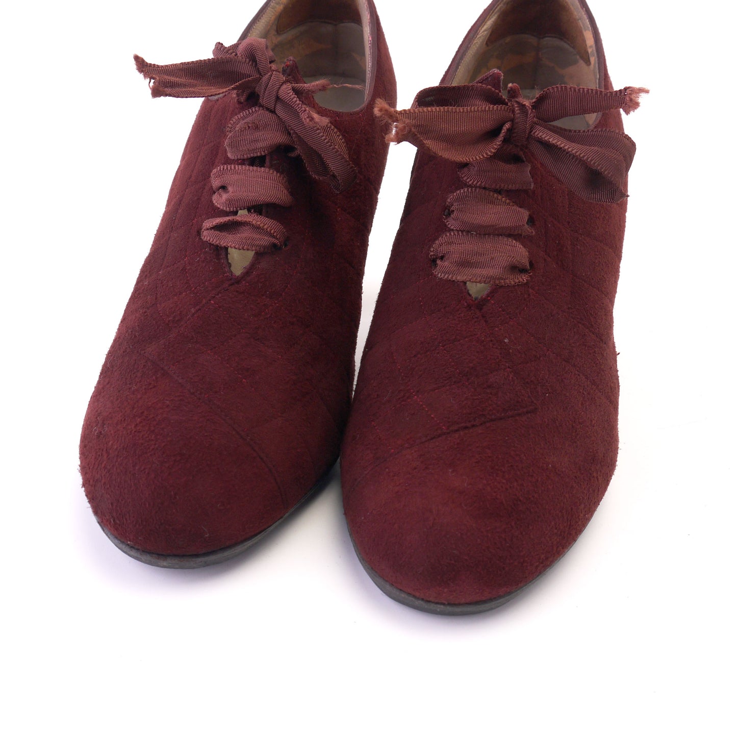 1940s Wine Suede Ghillie Lace Ups by Styleez UK 4.5