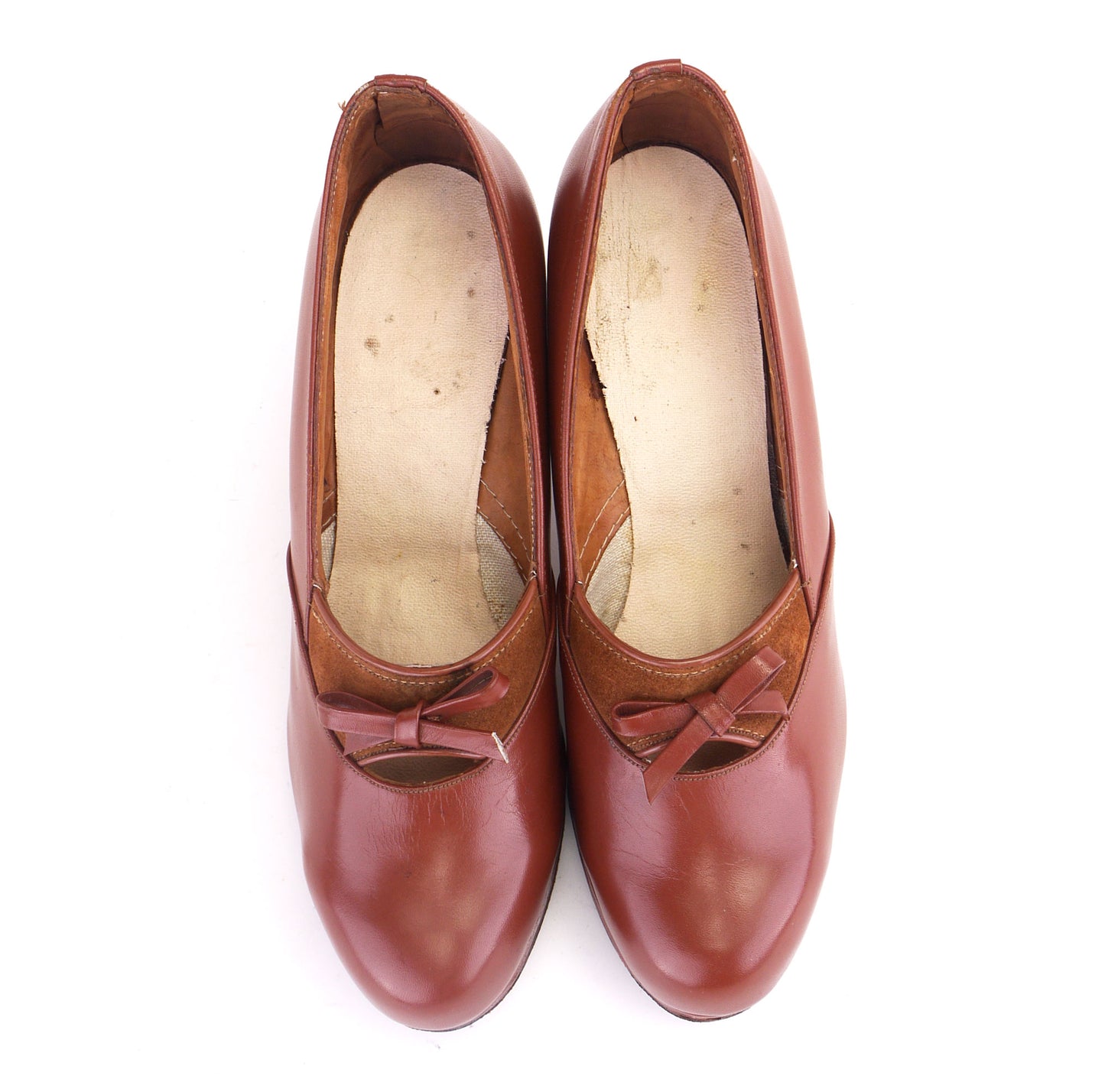1940s Tan Platform Pumps by Tanghe 0f Izegem UK 2.5
