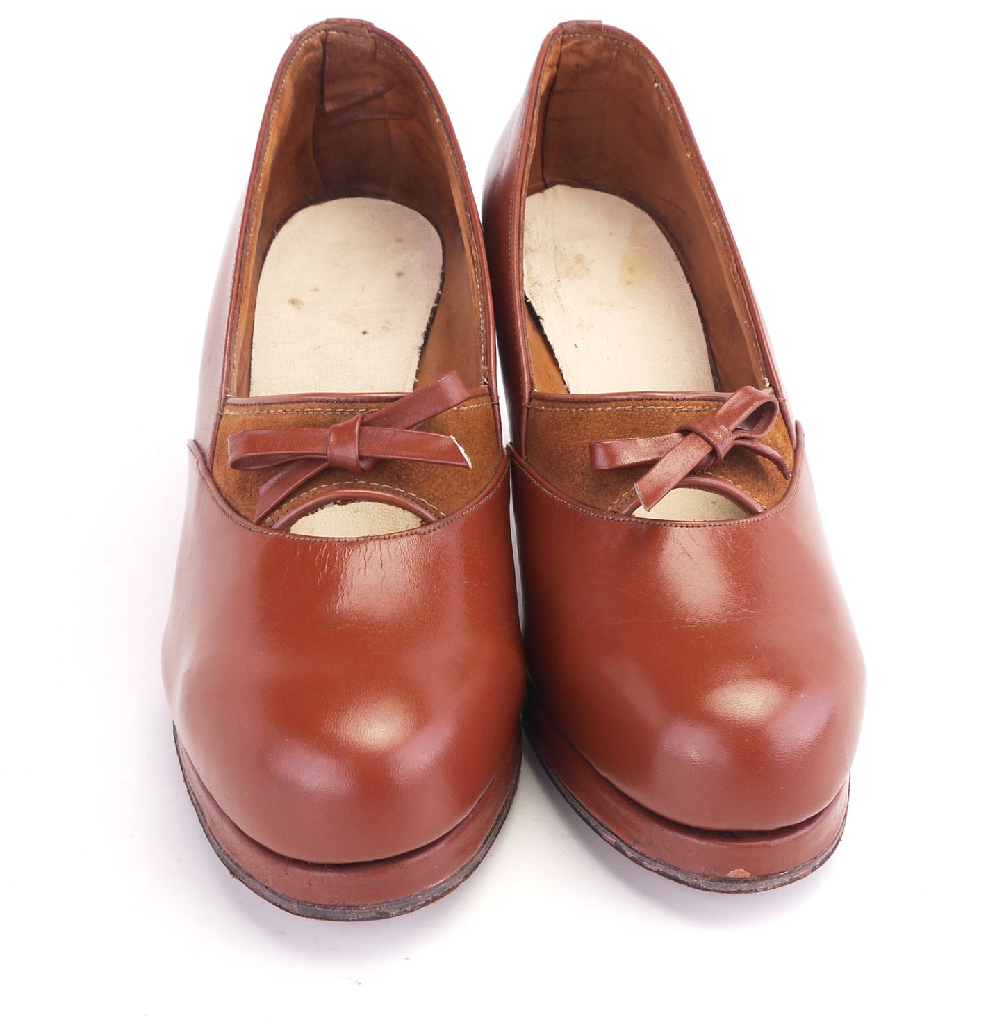 1940s Tan Platform Pumps by Tanghe 0f Izegem UK 2.5