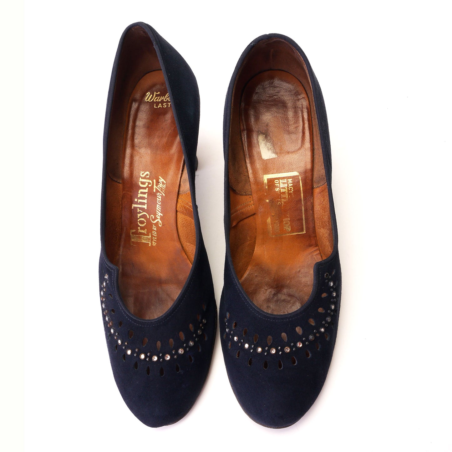 1950s Navy Suede Cocktail Pumps by Troylings UK 4.5