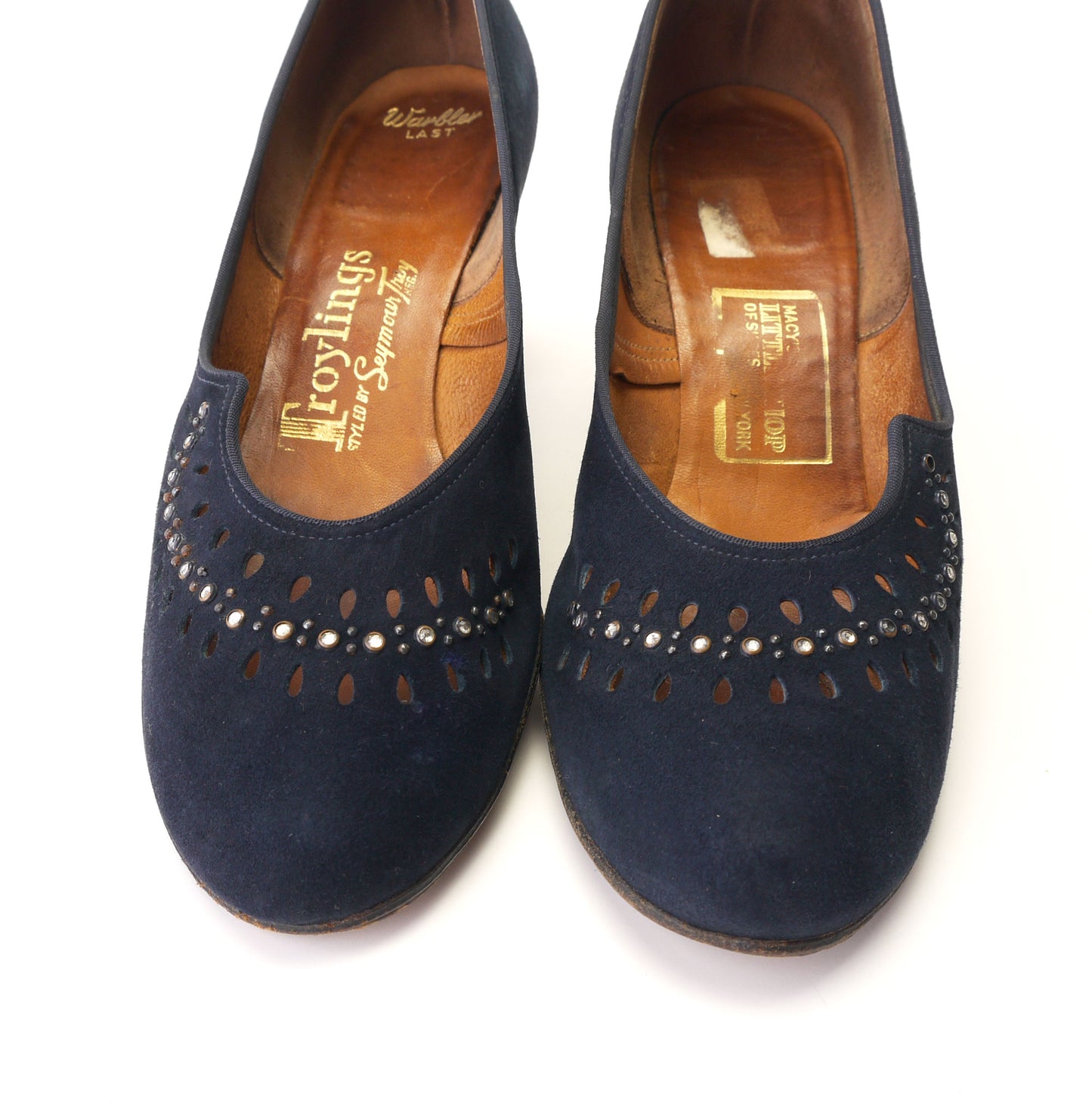 1950s Navy Suede Cocktail Pumps by Troylings UK 4.5