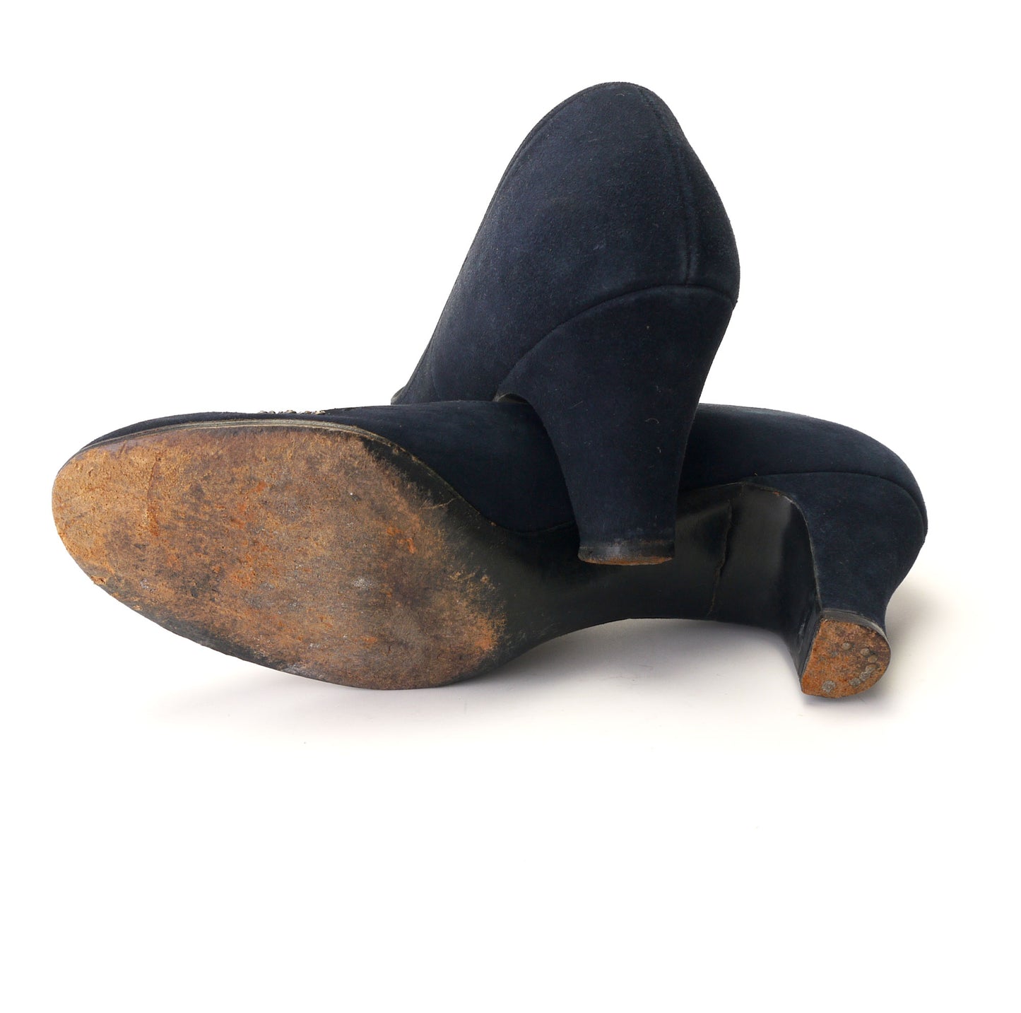 1950s Navy Suede Cocktail Pumps by Troylings UK 4.5