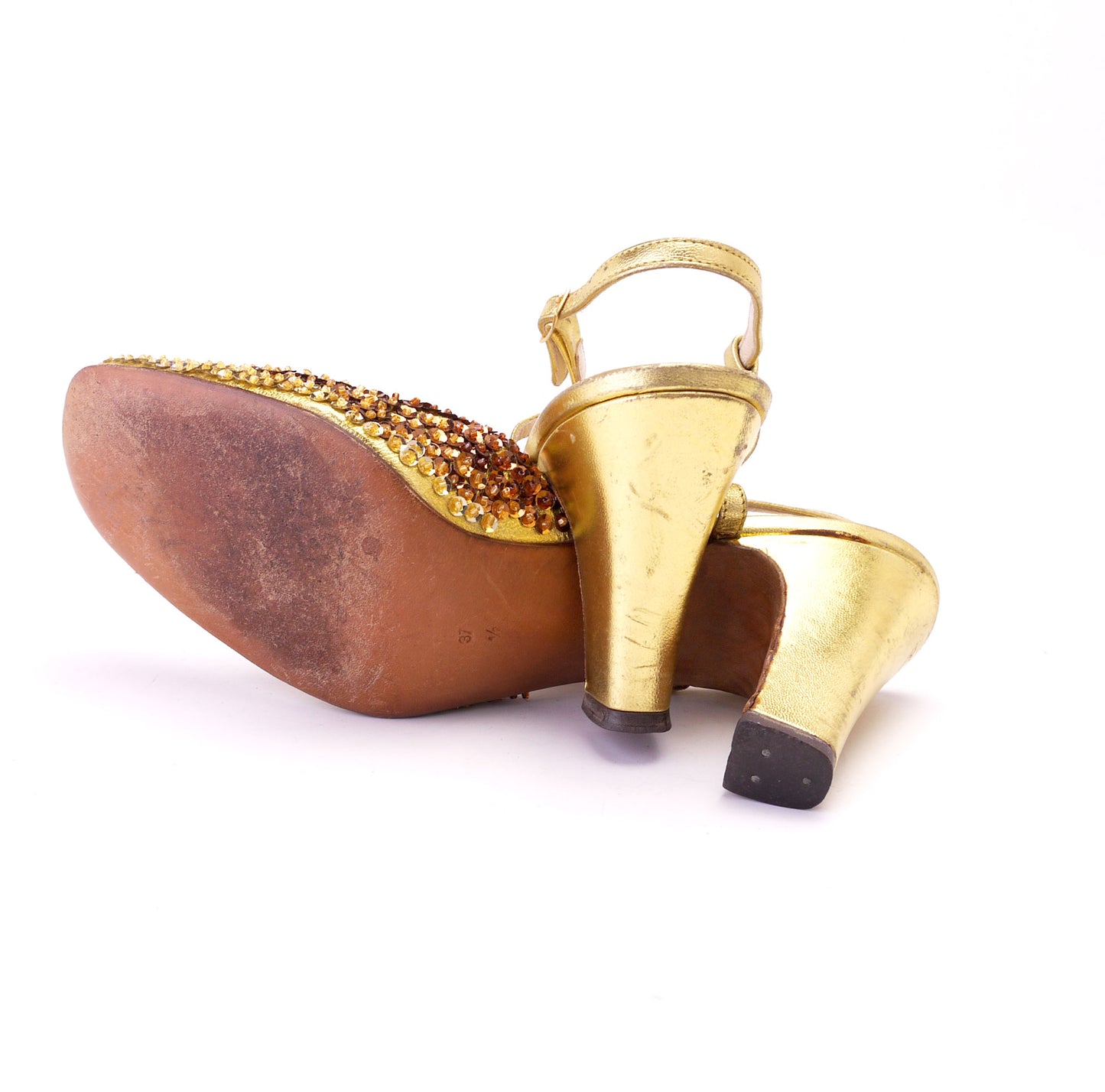 1960s Vernon Humpage Ombre Sequin Slingbacks UK 4.5