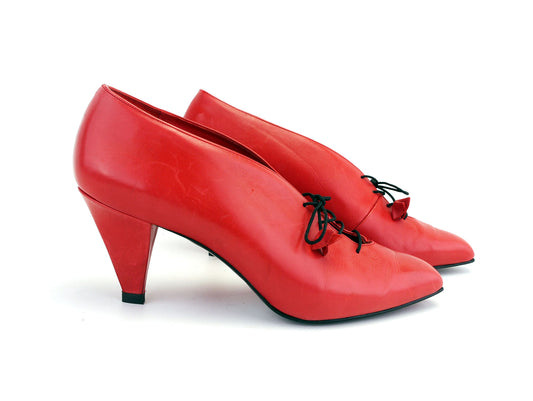 Carvela Coral Red 80s Ghillie Pumps UK 6