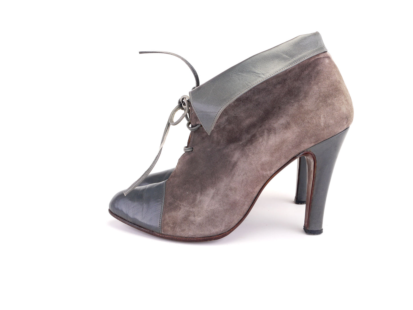1970s Grey Collared Ankle boots by Dover UK 5
