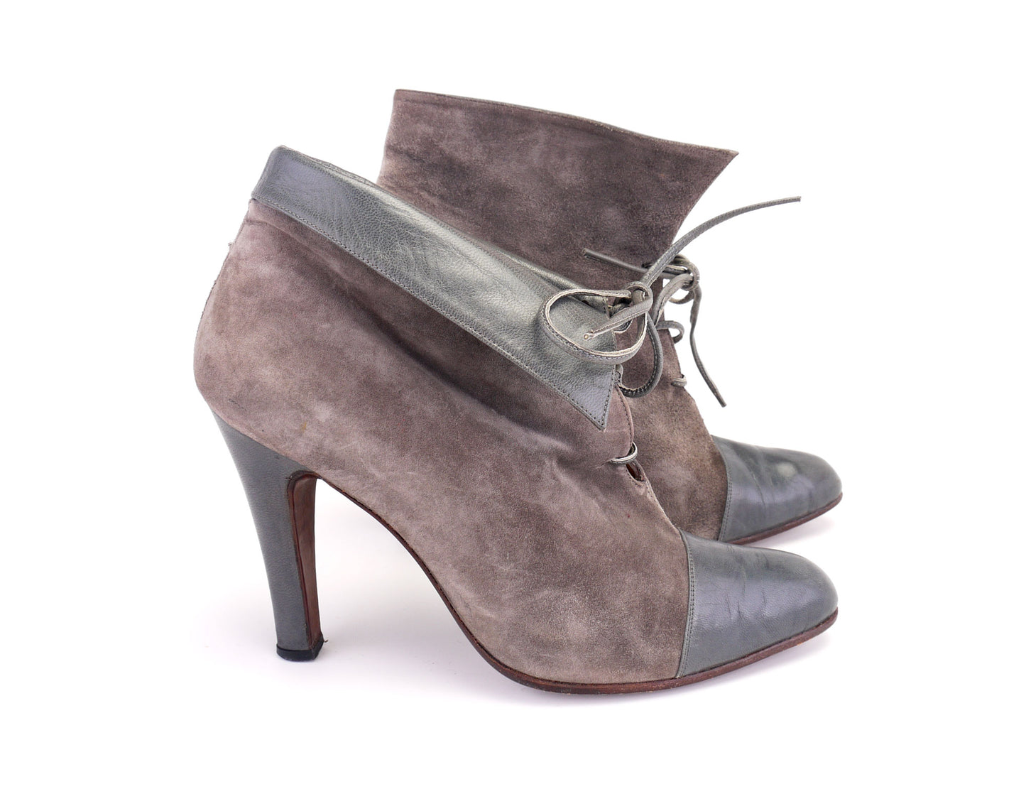 1970s Grey Collared Ankle boots by Dover UK 5