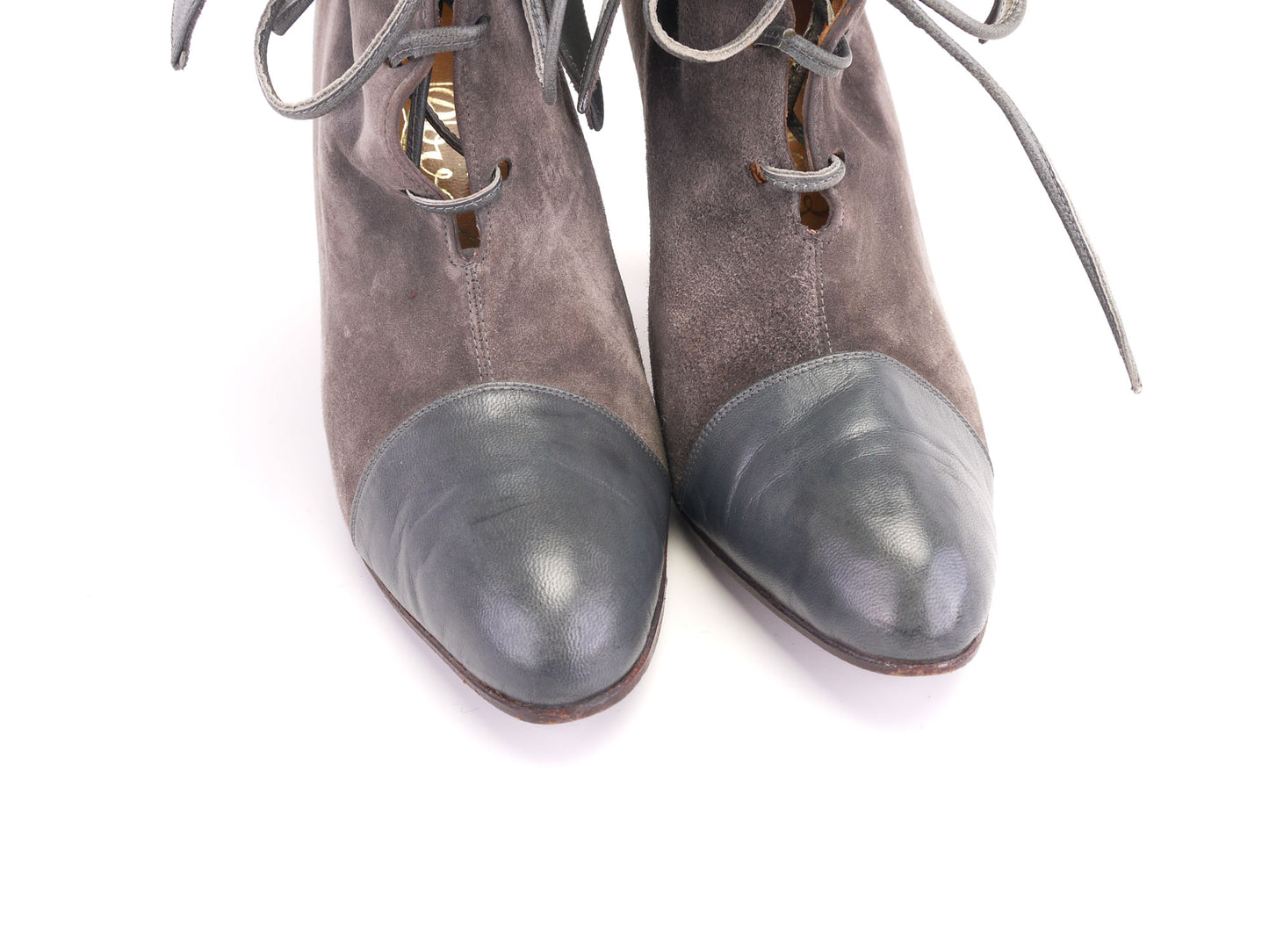 1970s Grey Collared Ankle boots by Dover UK 5