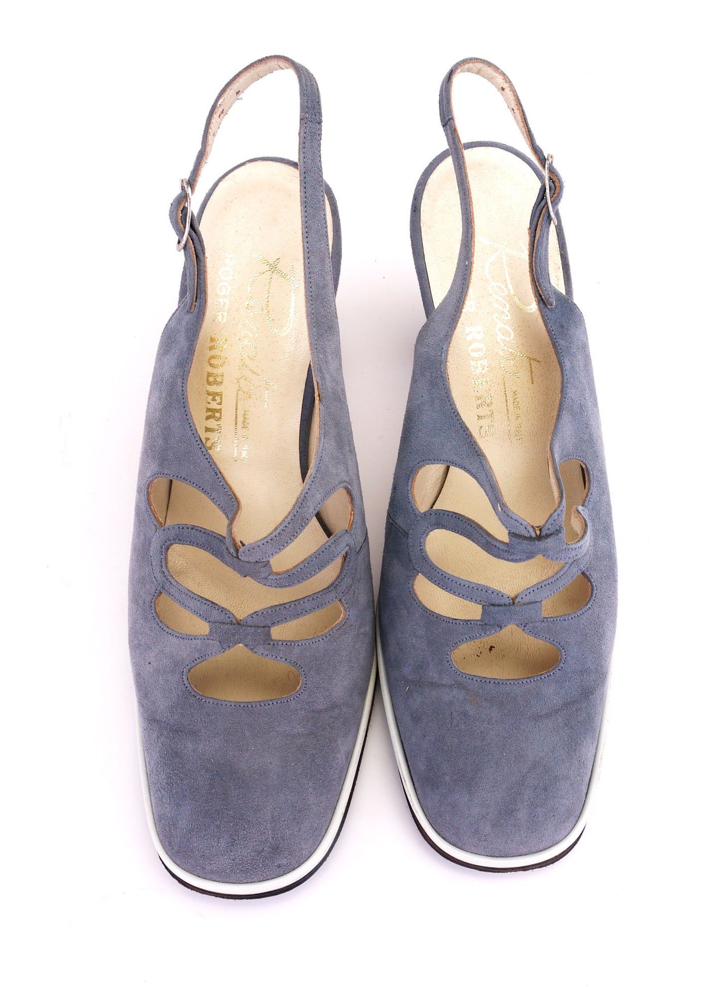 Gorgeous 1970s Grey Suede Slingbacks by Renata UK 3.5