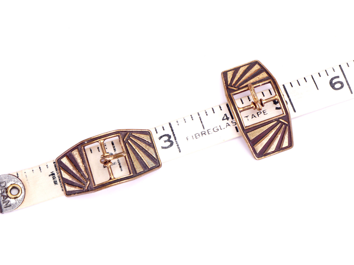 1920s 1930s Large Sunburst Shoe Buckles by LW Paris