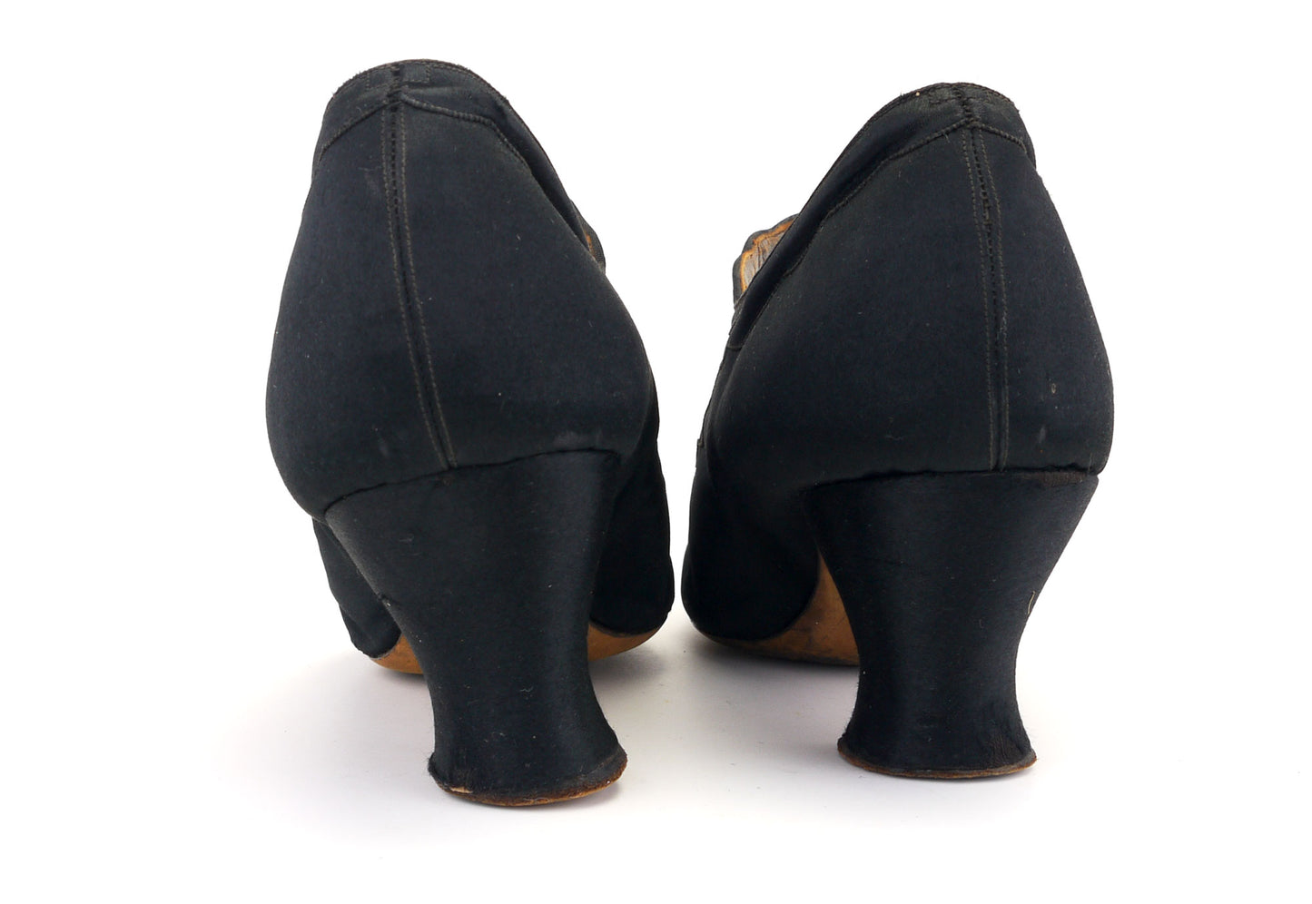 1920s Black Silk Bar Shoes Mary Janes UK 4