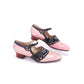 1920s Unworn Chinese Pink Brocade Bar Shoes UK 4