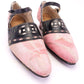 1920s Unworn Chinese Pink Brocade Bar Shoes UK 4