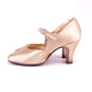 1920s - 30s Champagne Silk Bar Shoes UK 3.5