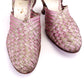 1920s Pink & Silver Metal Thread Woven Sandals UK 4.5