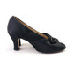 1930s Black Silk Evening Pumps UK 5