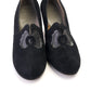 1930s Black Suede Pumps w Patent Heels UK 6