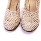 1930s Unworn Natural Net Summer / Holiday shoes UK 3