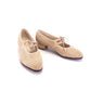 1930s Unworn Beige Hopsack Summer Shoes UK 4