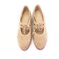 1930s Unworn Beige Hopsack Summer Shoes UK 4