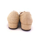 1930s Unworn Beige Hopsack Summer Shoes UK 4