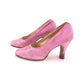 1930s High Heel Pink Satin Pumps UK 3