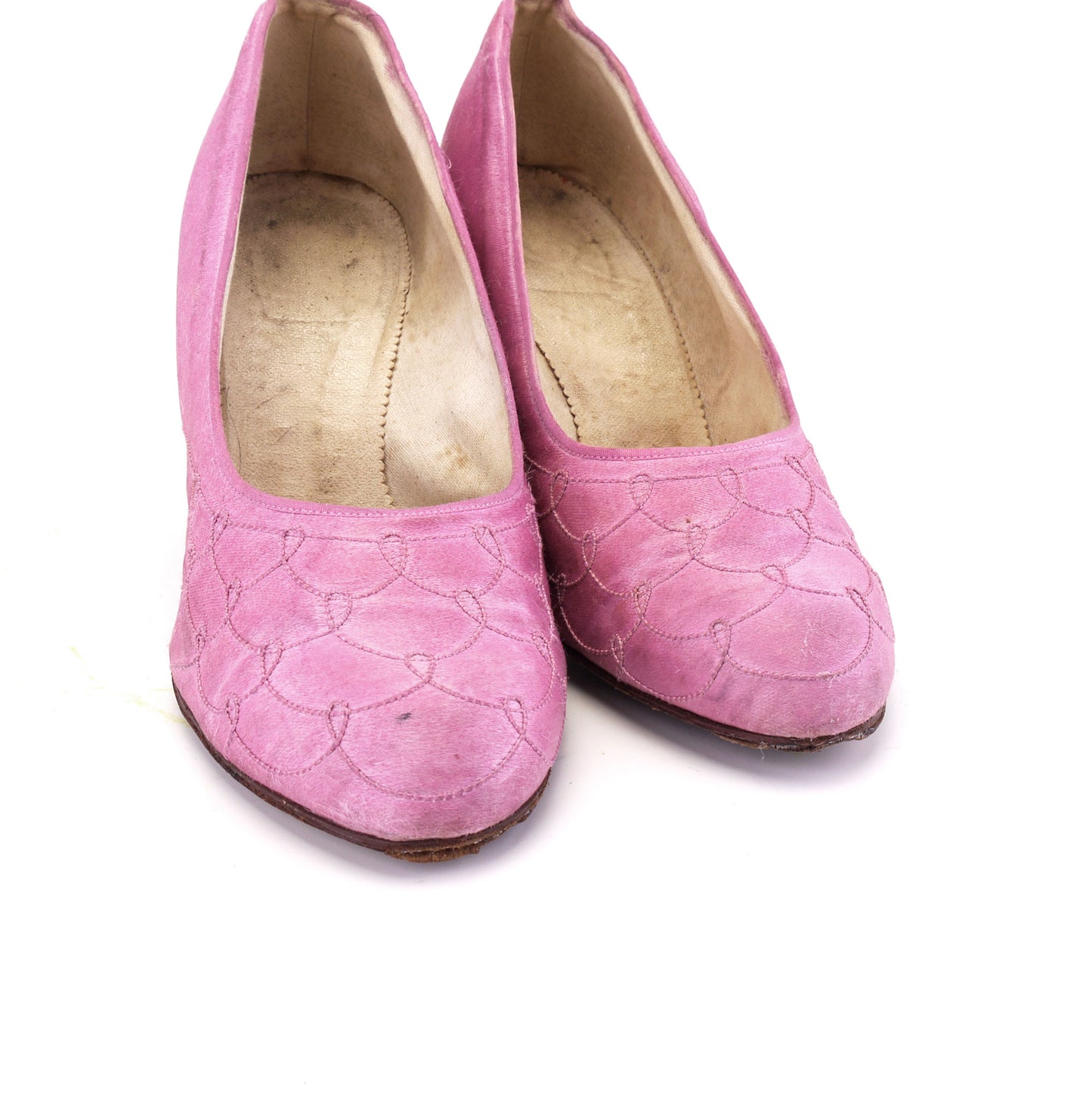 1930s High Heel Pink Satin Pumps UK 3