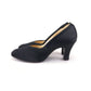 1930s Black Silk Satin Pumps UK 4