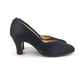 1930s Black Silk Satin Pumps UK 4